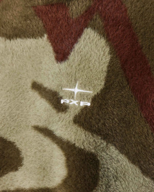 Project X Paris Mohair Animal Trui Olijfgroen close up