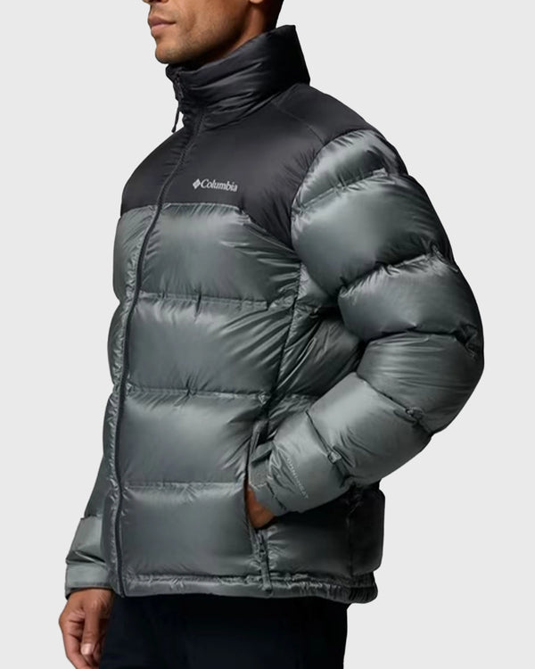 Columbia Powder Keg Heat Seal Down Puffer Groen Grijs zijkant