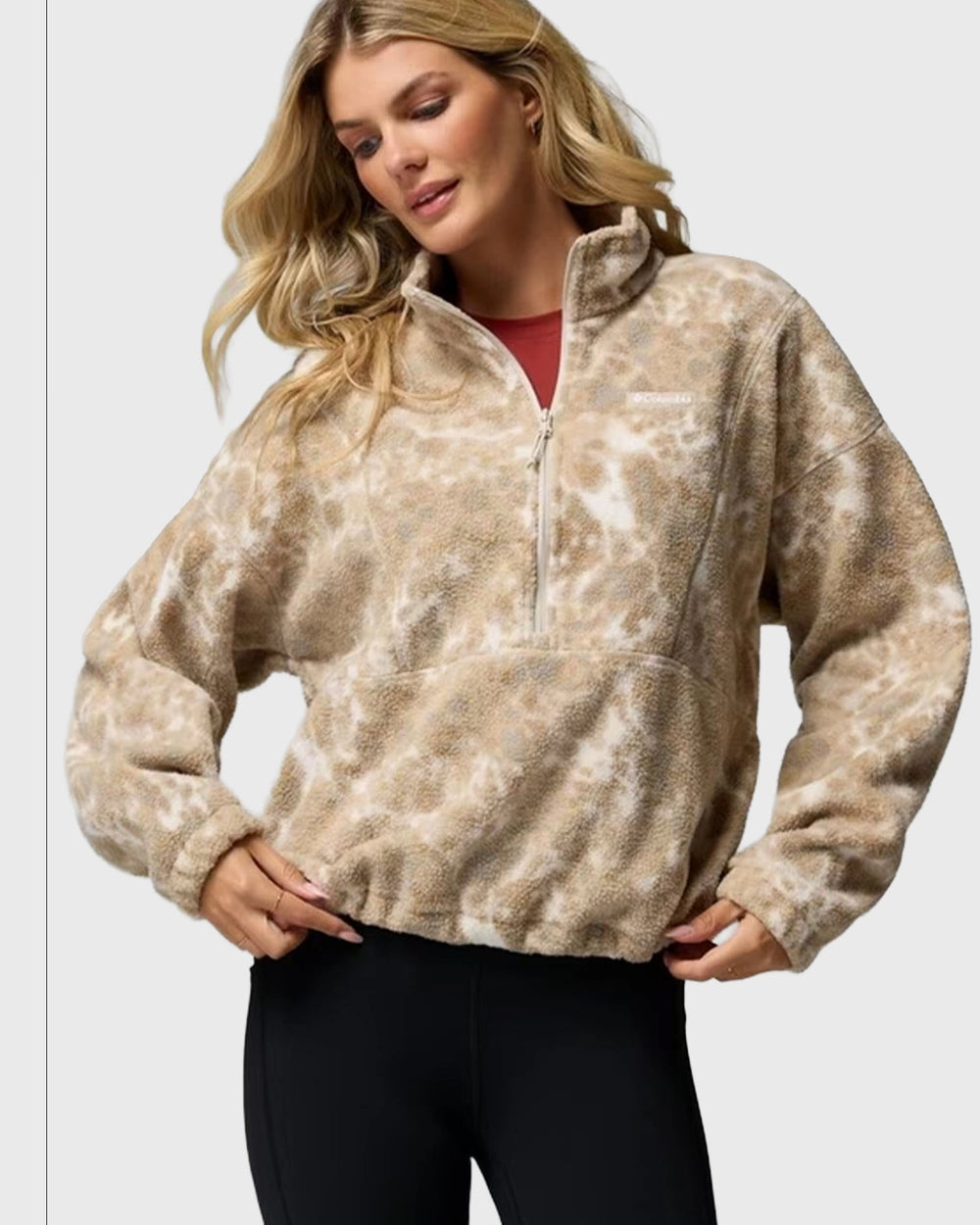 Columbia Timber Meadow MTR Printed Fleece Half Zip Dames Zand voor cu