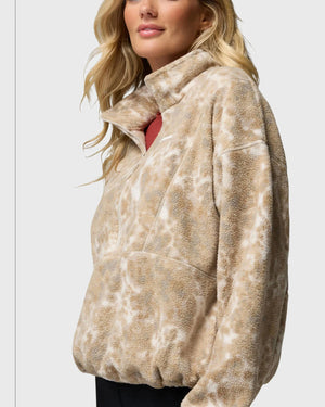 Columbia Timber Meadow MTR Printed Fleece Half Zip Dames Zand zijaanzicht cu