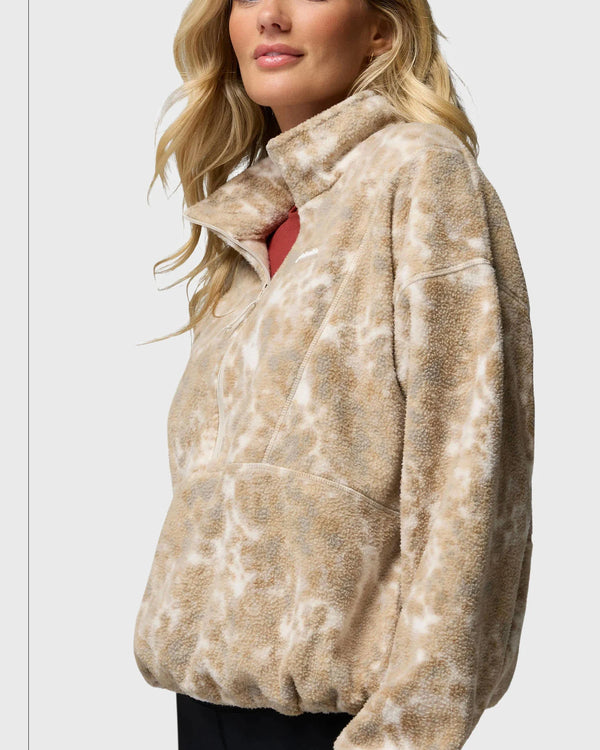 Columbia Timber Meadow MTR Printed Fleece Half Zip Dames Zand zijaanzicht cu