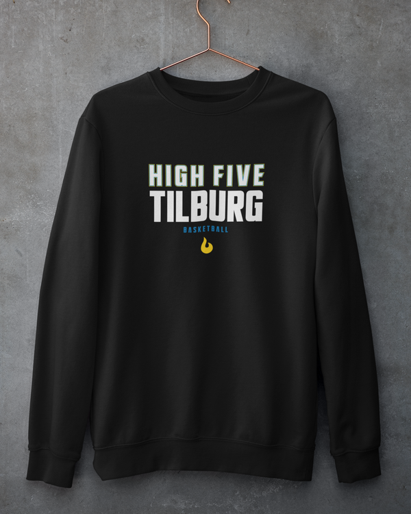 High Five Tilburg Crewneck Font Zwart