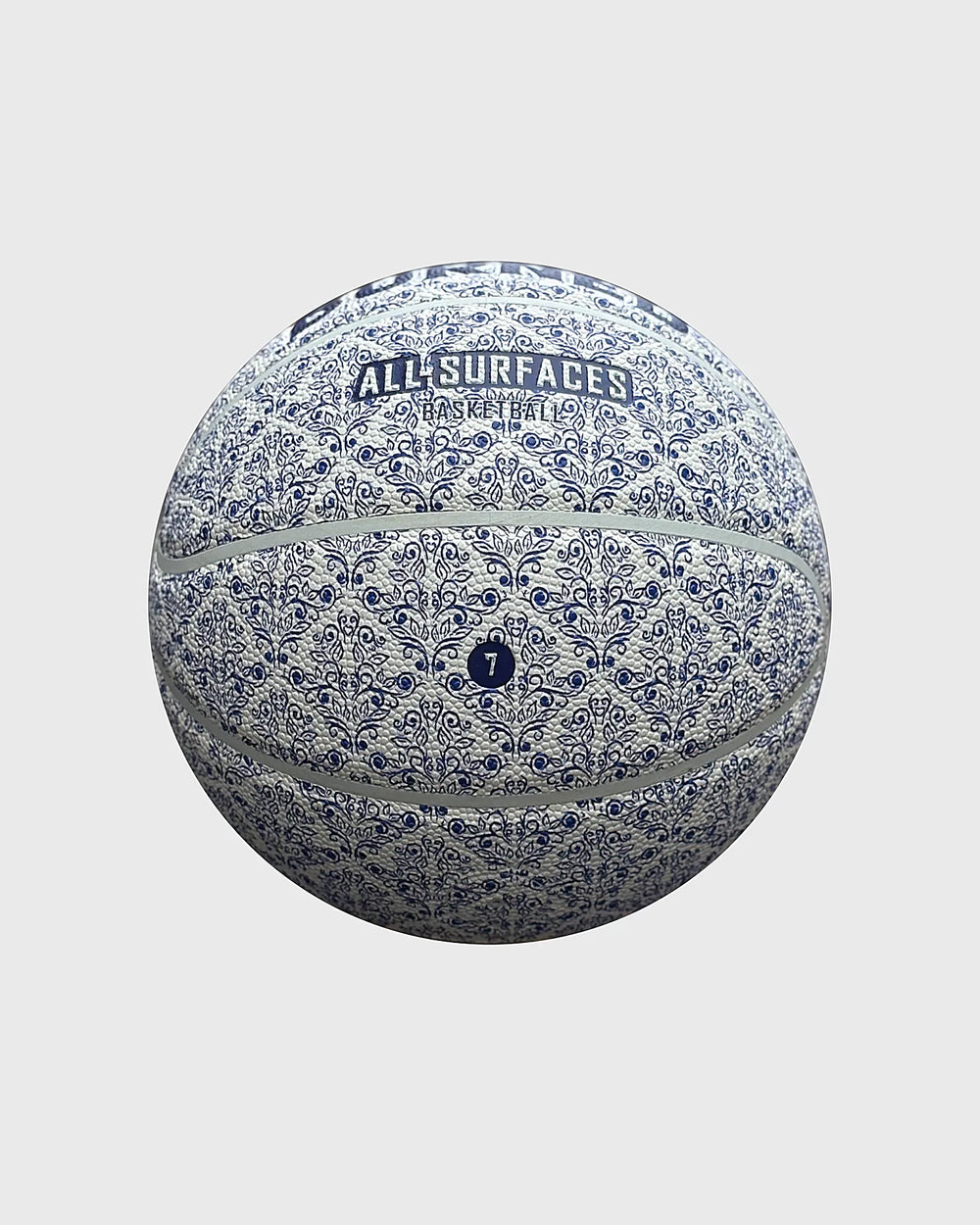 Burned In/Outdoor Basketbal Delfts Blauw, maat 7, vrijstaand op grijze achtergrond - Burned Sports
