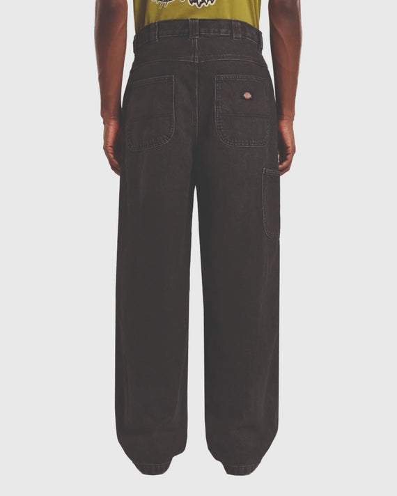 Dickies Madison Baggy Denim Jeans Zwart achter aanzicht