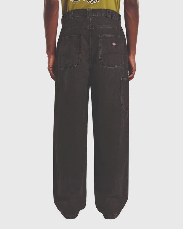 Dickies Madison Baggy Denim Jeans Zwart achter aanzicht