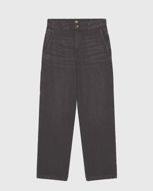 Dickies Madison Baggy Denim Jeans Zwart verre aanzicht