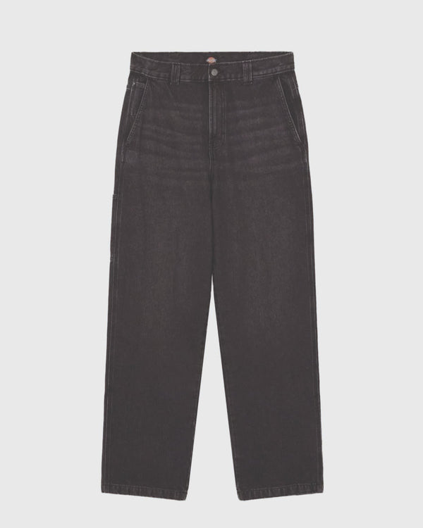 Dickies Madison Baggy Denim Jeans Zwart verre aanzicht