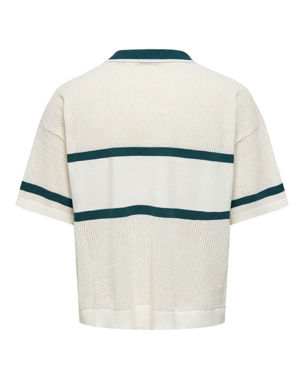 Only & Sons Sace Life Split Neck Polo Wit Groen