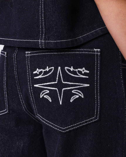 Project X Paris Dames Denim Loose Donkerblauw