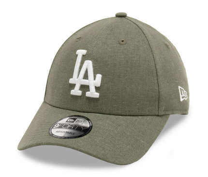New-Era-Los-Angeles-Dodgers-Linnen-9Forty-Cap-Groen-right-Side