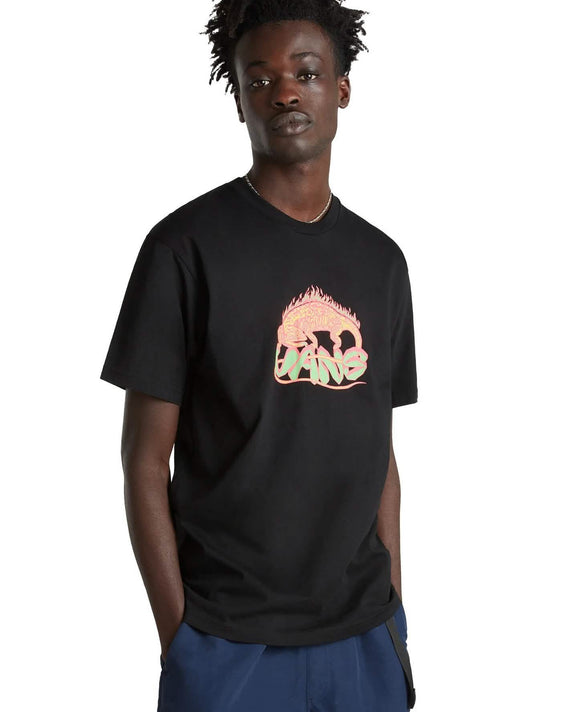 Vans-Fiery-Friend-Tee-Black-Model-Front