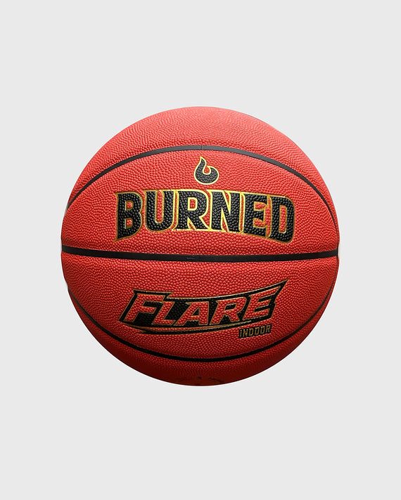 Burned Indoor Basketbal Flare, maat 7, vrijstaand op grijze achtergrond - Burned Sports