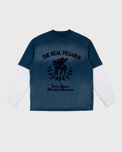 Goodies Sportive Real Pegasus Longsleeve Blauw vooraanzicht