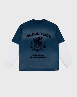 Goodies Sportive Real Pegasus Longsleeve Blauw vooraanzicht