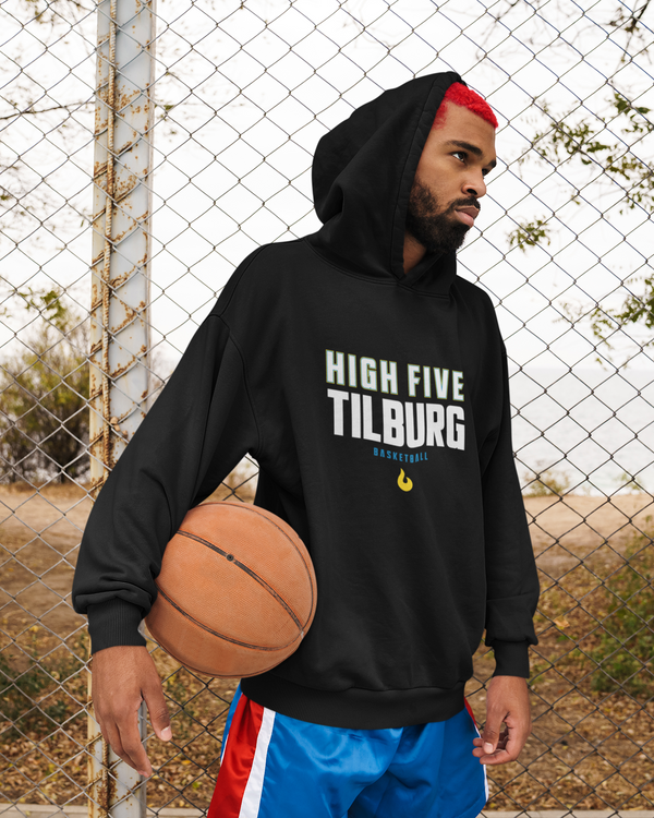 Tilburg High Five Font Hoodie Zwart