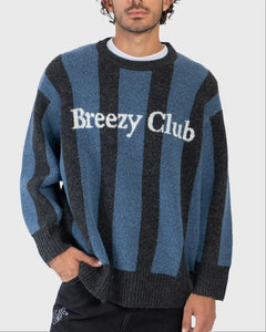 Kaotiko Breeze Club Striped Sweater Zwart Navy