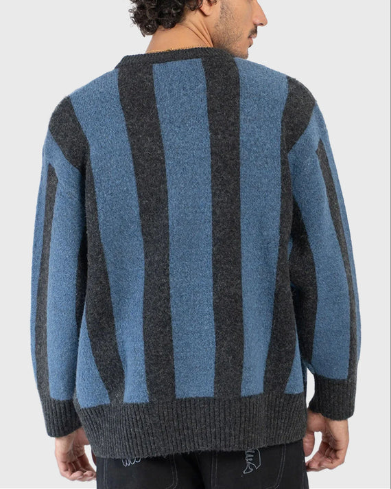 Kaotiko Breeze Club Striped Sweater Zwart Navy