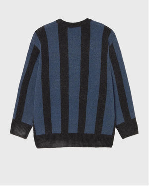 Kaotiko Breeze Club Striped Sweater Zwart Navy