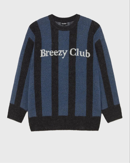 Kaotiko Breeze Club Striped Sweater Zwart Navy
