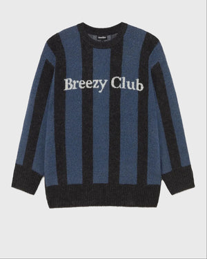 Kaotiko Breeze Club Striped Sweater Zwart Navy