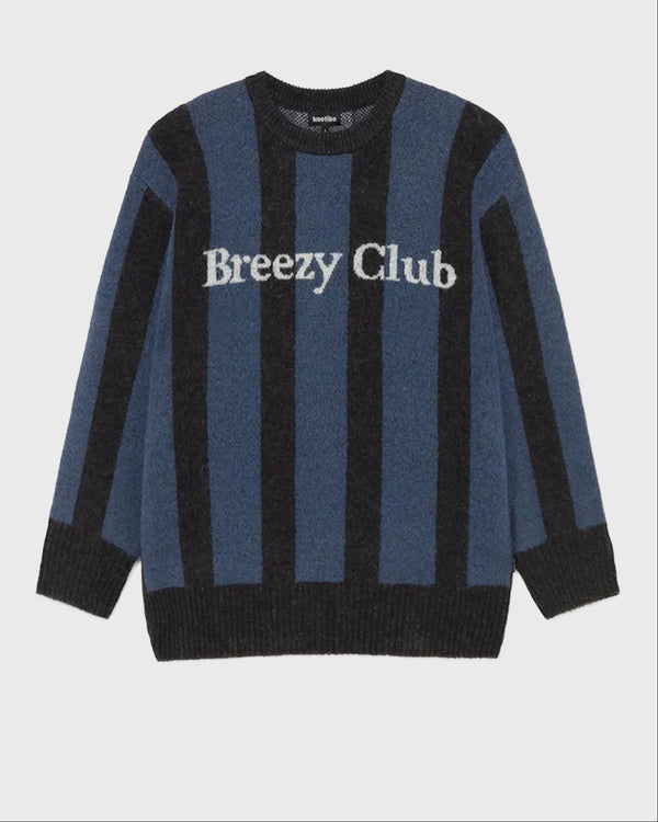 Kaotiko Breeze Club Striped Sweater Zwart Navy