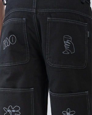 Kaotiko Denim Pants Breeze Club Zwart