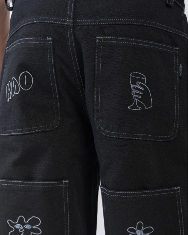 Kaotiko Denim Pants Breeze Club Zwart