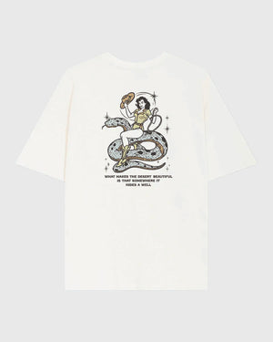 Kaotiko Cowgirl Snake T-shirt Wit achteraanzicht model