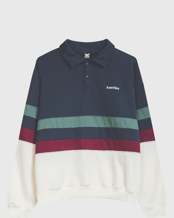 Kaotiko Sweater Polo Chang Donkerblauw vooraanzicht