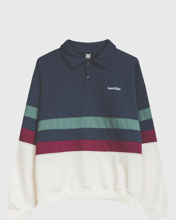 Kaotiko Sweater Polo Chang Donkerblauw vooraanzicht
