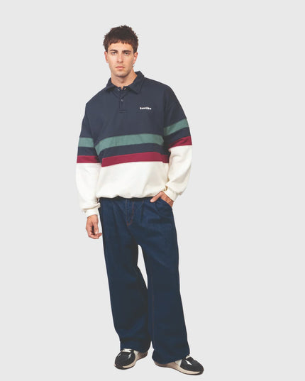 Kaotiko Sweater Polo Chang Donkerblauw vooraanzicht