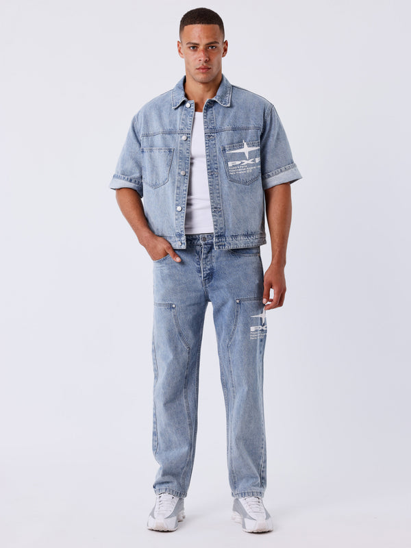 Project X Paris Double Knee Denim Blauw