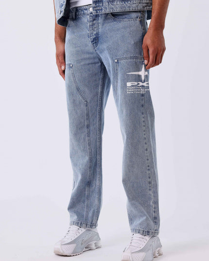 Project X Paris Double Knee Denim Blauw