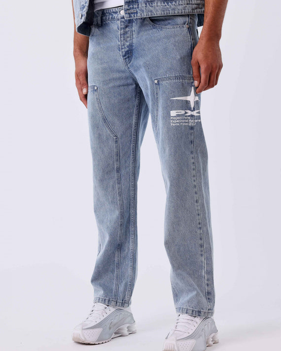 Project X Paris Double Knee Denim Blauw