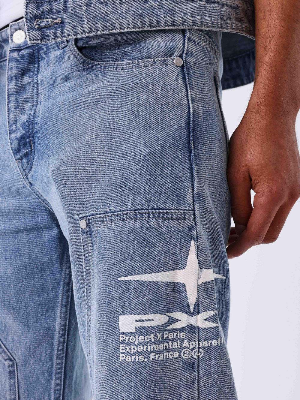Project X Paris Double Knee Denim Blauw
