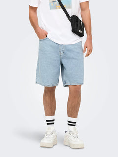 Only & Sons Fade Loose Denim Short