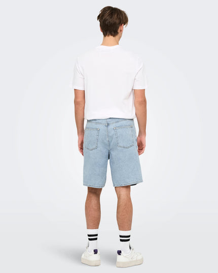 Only & Sons Fade Loose Denim Short