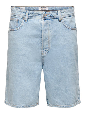 Only & Sons Fade Loose Denim Short