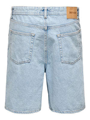 Only & Sons Fade Loose Denim Short