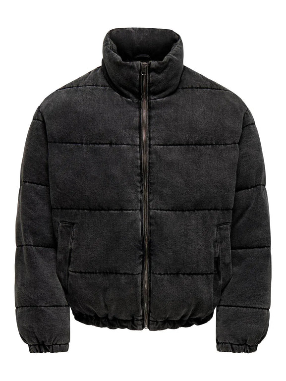 Levon Puffer Jas Washed Black