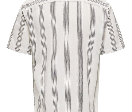 True SS Struc Stripe Shirt Wit