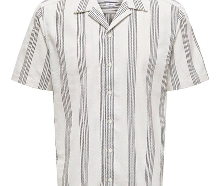 True SS Struc Stripe Shirt Wit