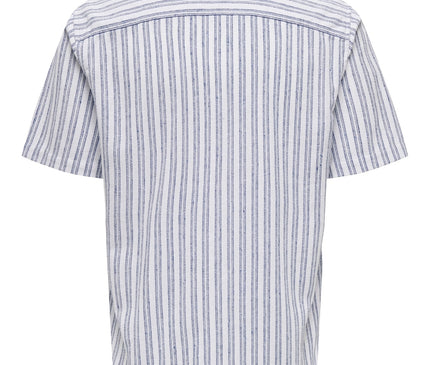 True SS Struc Stripe Shirt Blauw