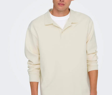 Only & Sons Bernard Rlx Longsleeve Polo Wit