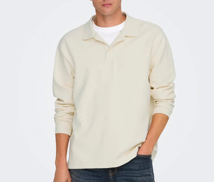 Only & Sons Bernard Rlx Longsleeve Polo Wit