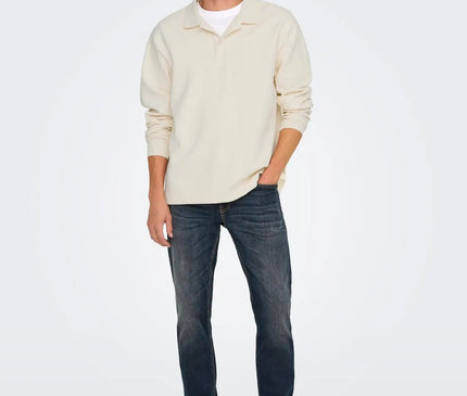 Only & Sons Bernard Rlx Longsleeve Polo Wit