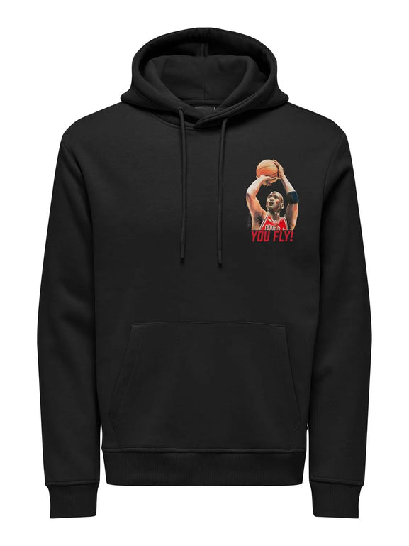 Only &amp; Sons Jordan You Fly Hoodie Black