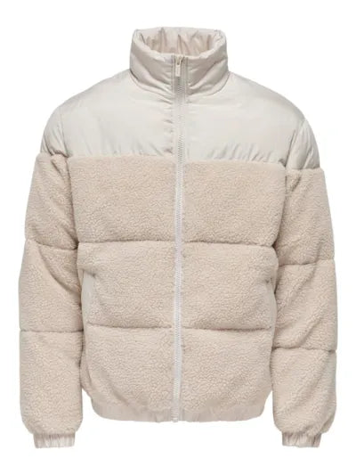  Only & Sons Eli Sherpa Pufferjacke Beige