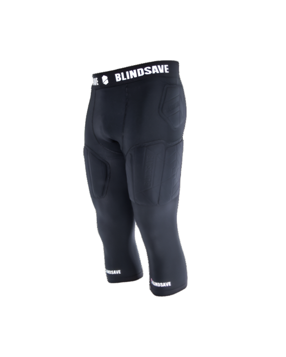Protective 3/4 tights with full protection-Zwart-Zijkant
