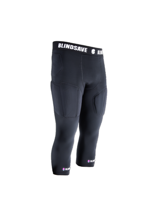 Protective 3/4 tights with full protection-Zwart-Zijkant